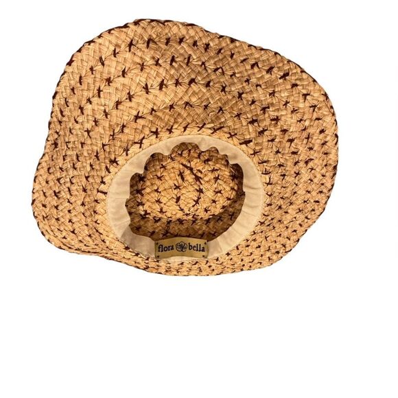 Florabella Crochet Raffia Hat in natural seashell trim - Picture 5 of 11